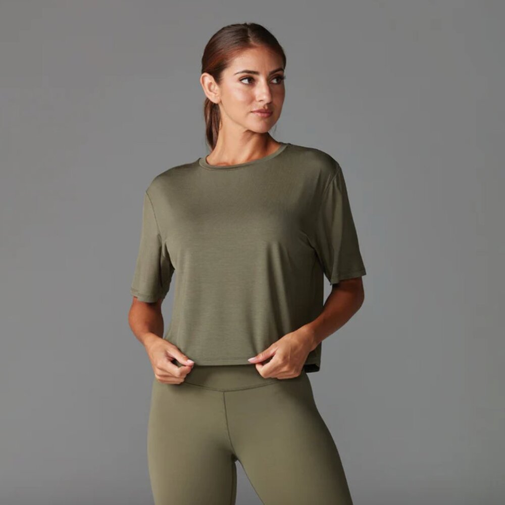 NWT Tavi Olive Crop Tee